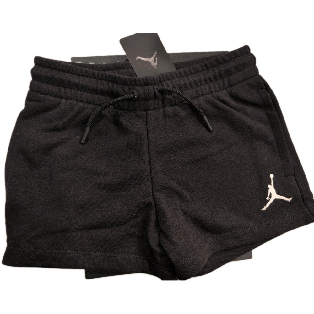 Air Jordan Girls Size Small Black Sweat Shorts with White Logo